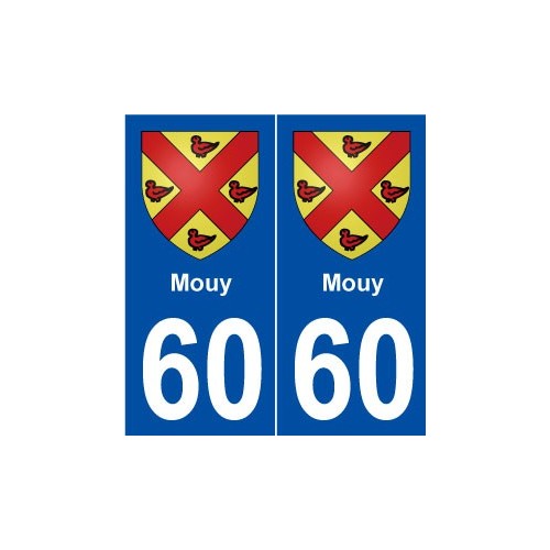 60 Mouys blason autocollant plaque stickers ville