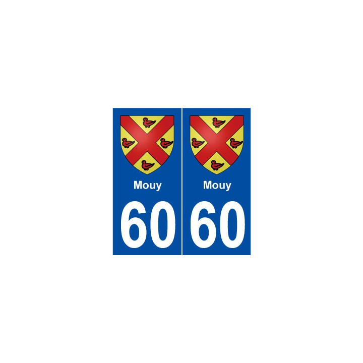 60 Mouys blason autocollant plaque stickers ville