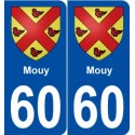 60 Mouys blason autocollant plaque stickers ville