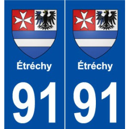 91 Étréchy blason autocollant plaque stickers ville