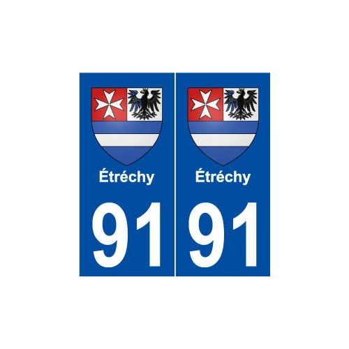 91 Étréchy blason autocollant plaque stickers ville