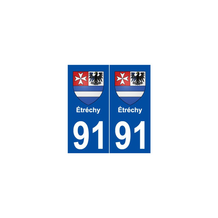 91 Étréchy blason autocollant plaque stickers ville
