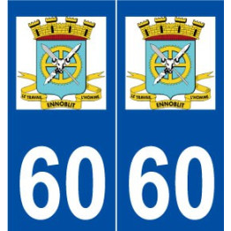 60 Mouy logo autocollant plaque stickers ville