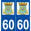 60 Mouy logo autocollant plaque stickers ville