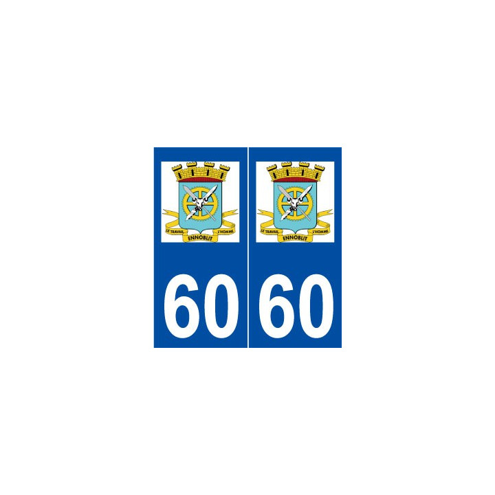 60 Mouy logo autocollant plaque stickers ville