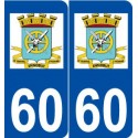 60 Mouy logo autocollant plaque stickers ville
