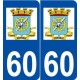 60 Mouy logo autocollant plaque stickers ville