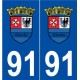 91 Étréchy logo autocollant plaque stickers ville
