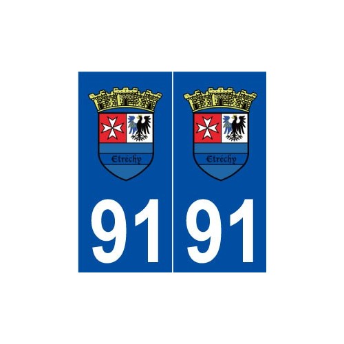 91 Étréchy logo autocollant plaque stickers ville