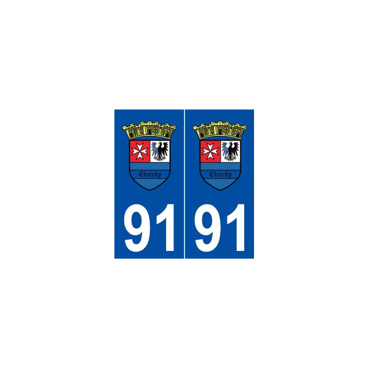 91 Étréchy logo autocollant plaque stickers ville