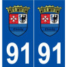 91 Étréchy logo autocollant plaque stickers ville