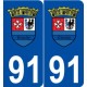 91 Étréchy logo autocollant plaque stickers ville