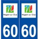 60 Nogent-sur-Oise logo autocollant plaque stickers ville