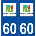 60 Nogent-sur-Oise logo autocollant plaque stickers ville