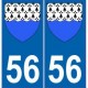 56 Morbihan autocollant plaque blason armoiries stickers département