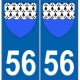 56 Morbihan autocollant plaque blason armoiries stickers département