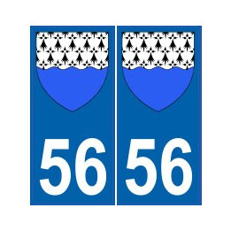 56 Morbihan autocollant plaque blason armoiries stickers département