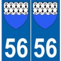 56 Morbihan adesivo piastra stemma coat of arms adesivi dipartimento