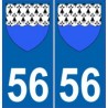 56 Morbihan autocollant plaque blason armoiries stickers département