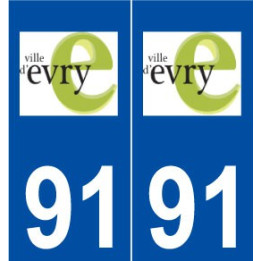 91 Évry logo autocollant plaque stickers ville