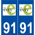 91 Évry logo autocollant plaque stickers ville