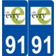 91 Évry logo autocollant plaque stickers ville