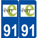 91 Évry logo autocollant plaque stickers ville