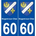 60 Nogent-sur-Oise blason autocollant plaque stickers ville