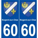 60 Nogent-sur-Oise blason autocollant plaque stickers ville