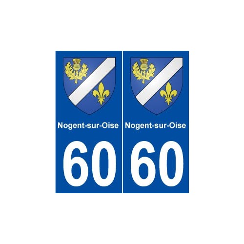 60 Nogent-sur-Oise blason autocollant plaque stickers ville