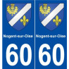 60 Nogent-sur-Oise blason autocollant plaque stickers ville