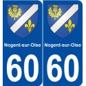 60 Nogent-sur-Oise blason autocollant plaque stickers ville