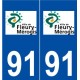 91 Fleury-Mérogis logo autocollant plaque stickers ville