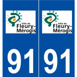 91 Fleury-Mérogis logo autocollant plaque stickers ville