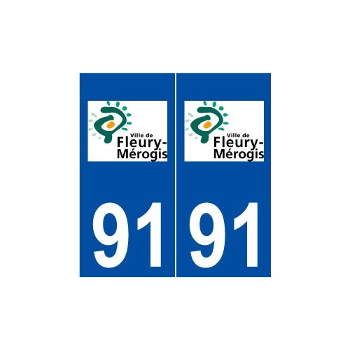 91 Fleury-Mérogis logo autocollant plaque stickers ville