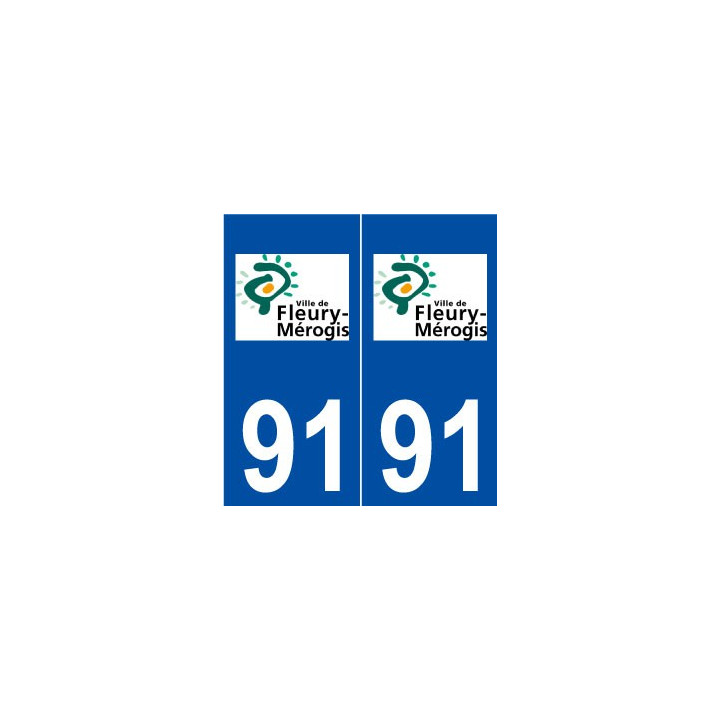 91 Fleury-Mérogis logo autocollant plaque stickers ville