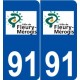 91 Fleury-Mérogis logo autocollant plaque stickers ville