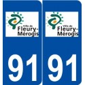 91 Fleury-Mérogis logo autocollant plaque stickers ville