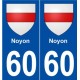 60 Noyons blason autocollant plaque stickers ville