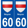 60 Noyons blason autocollant plaque stickers ville