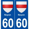 60 Noyons blason autocollant plaque stickers ville