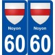 60 Noyons blason autocollant plaque stickers ville