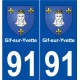 91 Gif-sur-Yvette blason autocollant plaque stickers ville