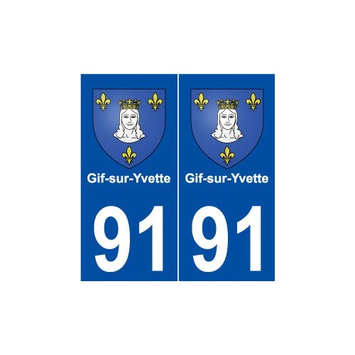 91 Gif-sur-Yvette blason autocollant plaque stickers ville