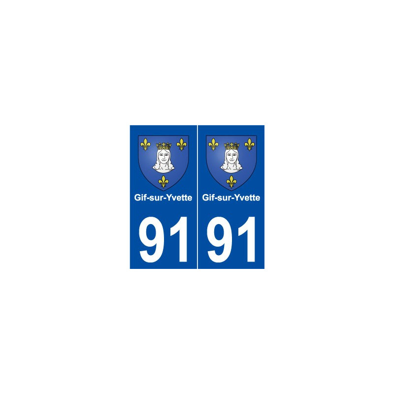 91 Gif-sur-Yvette blason autocollant plaque stickers ville