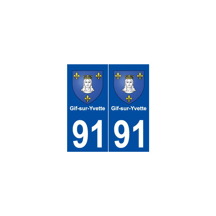 91 Gif-sur-Yvette blason autocollant plaque stickers ville