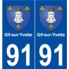 91 Gif-sur-Yvette blason autocollant plaque stickers ville