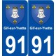 91 Gif-sur-Yvette blason autocollant plaque stickers ville