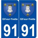 91 Gif-sur-Yvette blason autocollant plaque stickers ville