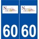 60 Noyon logo autocollant plaque stickers ville